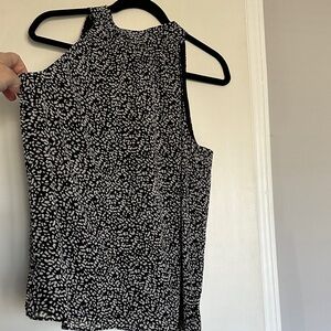 Talbots Black and White Patterned Blouse
